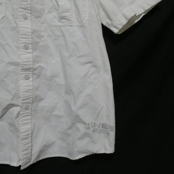 CALVIN KLEIN JEANS | xl extra large | White Short Sleeve Casual Shirt | GUC - Picture 9 of 15